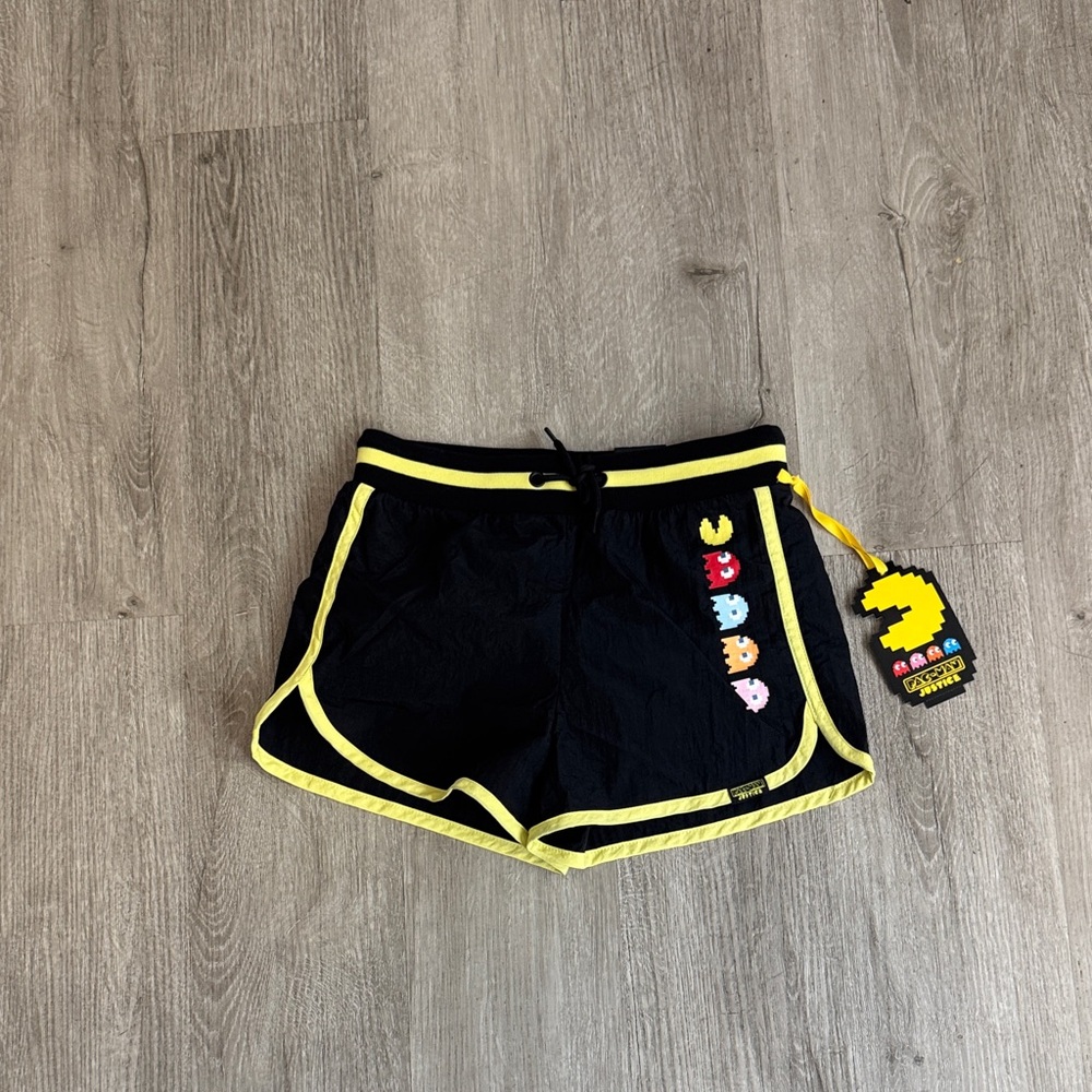 ***2/$15*** Justice Black Shorts with Yellow Accents and Character Design